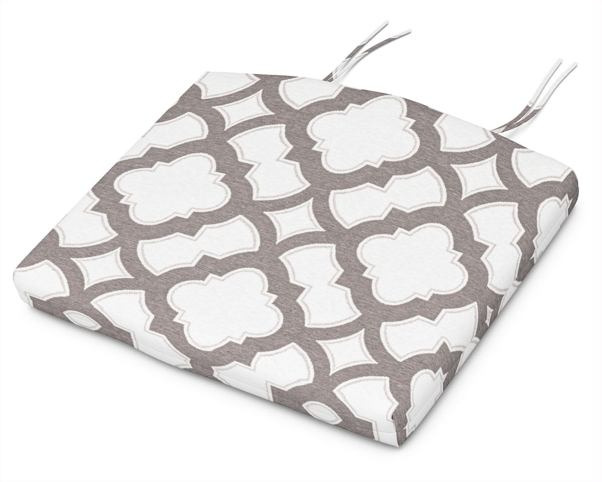 POLYWOOD Standard Seat Cushion 18"D x 22"W x 2.5"H in Trellis Grey Mist