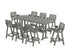 POLYWOOD Nautical 9-Piece Farmhouse Bar Set with Trestle Legs in Slate Grey