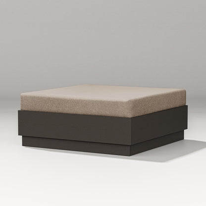 POLYWOOD Elevate Lounge Ottoman in Vintage Coffee / Spiced Burlap
