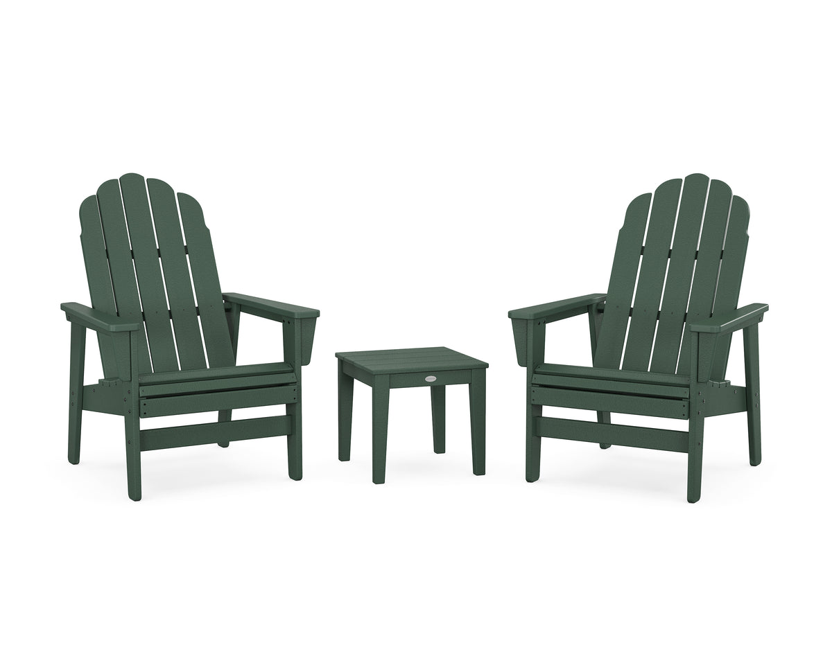 POLYWOOD 3-Piece Vineyard Grand Upright Adirondack Set in Green
