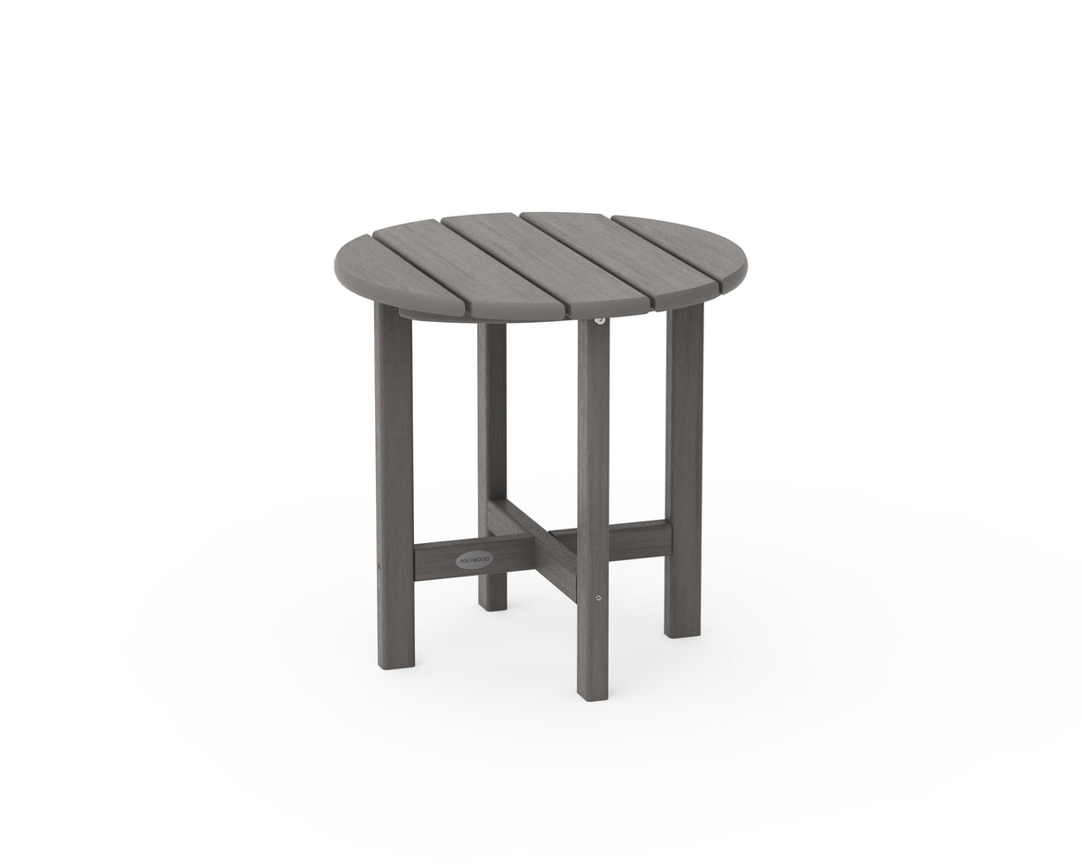 POLYWOOD Round 18" Side Table in Driftwood