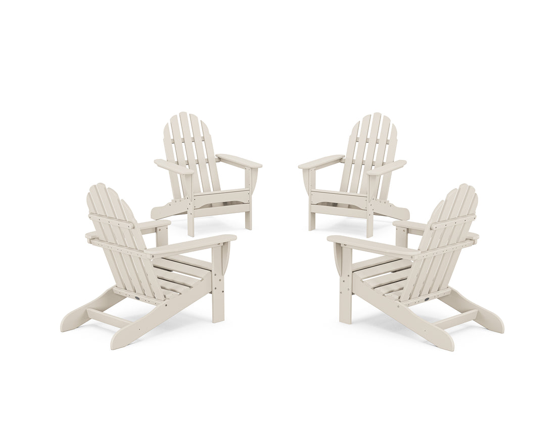 POLYWOOD 4-Piece Classic Adirondack Conversation Set in Sand