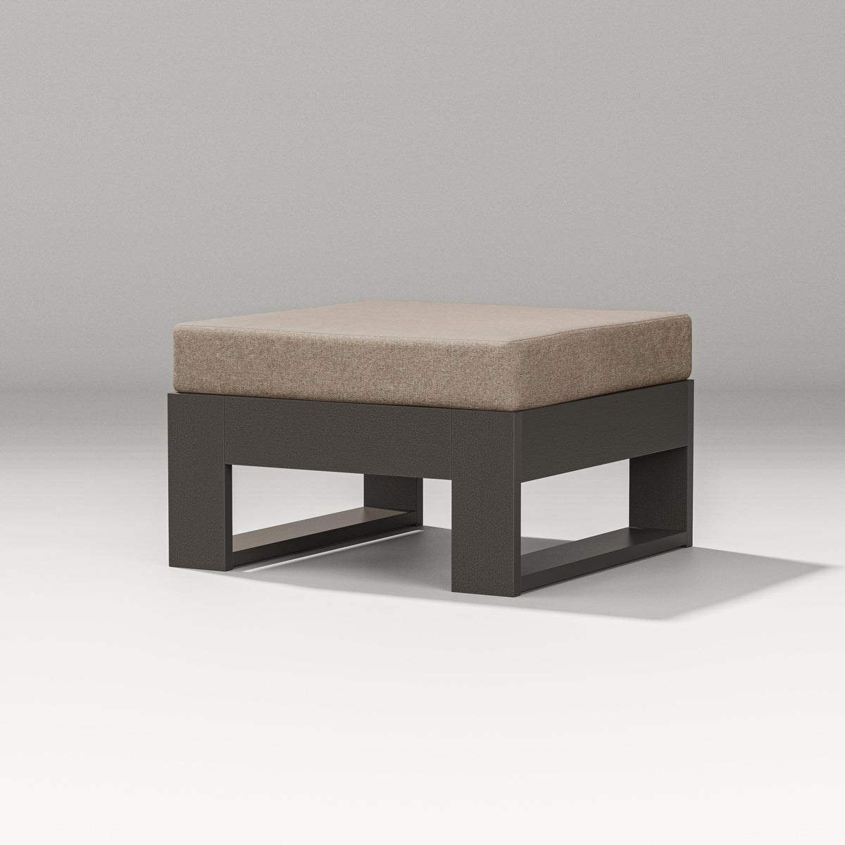 POLYWOOD Latitude Lounge Ottoman in Vintage Coffee / Spiced Burlap