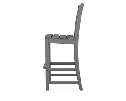 Alternate view of the POLYWOOD Oxford Bar Side Chair in Slate Grey