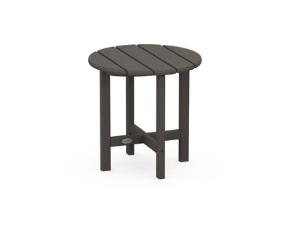 POLYWOOD Round 18" Side Table in Vintage Coffee