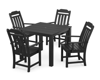 POLYWOOD Cottage 5-Piece Parsons Dining Set in Black