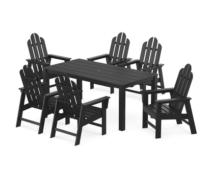 POLYWOOD Long Island 7-Piece Parsons Dining Set in Black