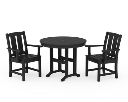 POLYWOOD Mission 3-Piece Farmhouse Dining Set in Black