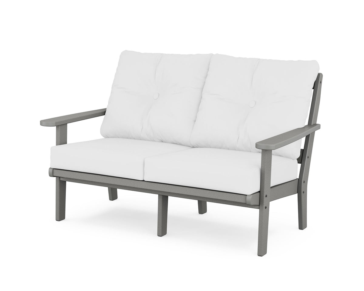 POLYWOOD Mission Deep Seating Loveseat in Slate Grey / Natural