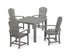 POLYWOOD Palm Coast 5-Piece Parsons Dining Set in Slate Grey