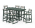 POLYWOOD EDGE Sling 7-Piece Farmhouse Bar Set in Green / Birch