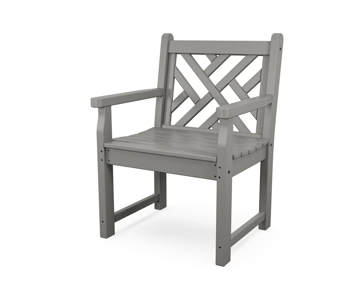 POLYWOOD Chippendale Garden Arm Chair in Slate Grey
