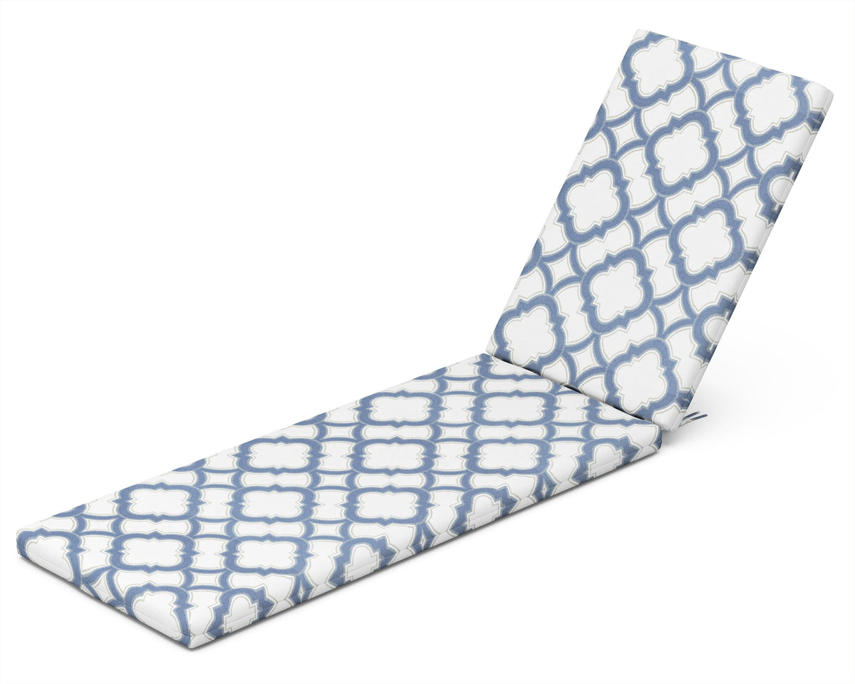 POLYWOOD Chaise Cushion in Trellis Sky Blue