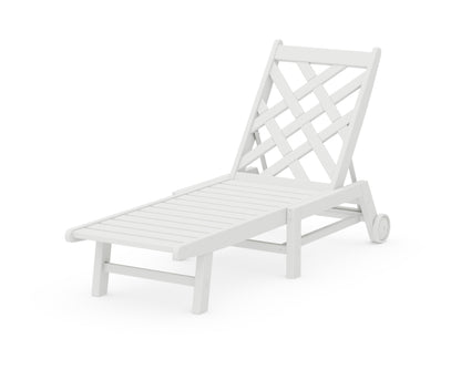 POLYWOOD Wovendale Chaise with Wheels in White