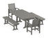 POLYWOOD Signature 5-Piece Dining Set with Trestle Legs - 38" x 73" Table in Slate Grey