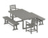 POLYWOOD La Casa Café 5-Piece Dining Set with Benches - 39" x 78" Table in Slate Grey