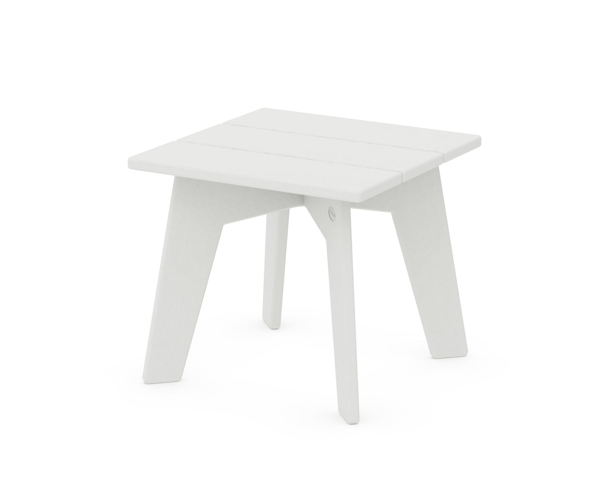 POLYWOOD Riviera Modern Side Table in Vintage White