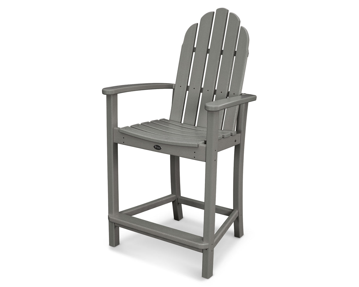 POLYWOOD Classic Adirondack Counter Chair in Slate Grey