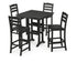 POLYWOOD La Casa Café 5-Piece Farmhouse Trestle Bar Set in Black