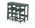 POLYWOOD Modern Studio Urban Bar Chair 3-Piece Balcony Set in Green