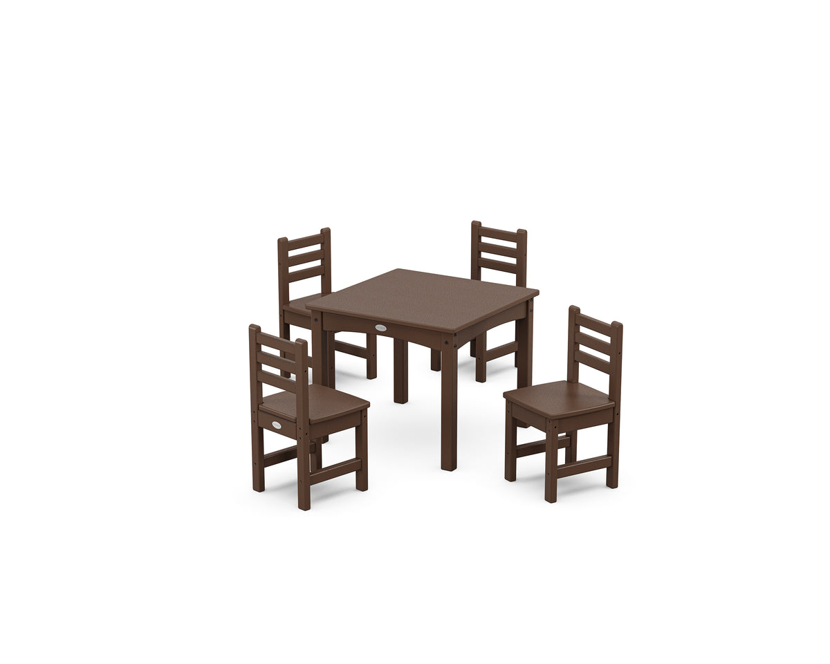 POLYWOOD Lakeside Toddler 5-Piece Dining Set in Mahogany