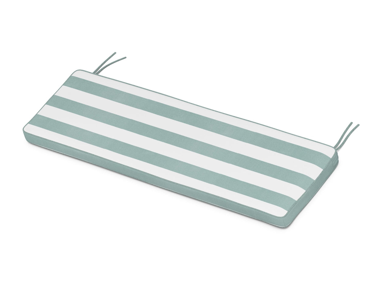 POLYWOOD Chinoiserie 60" Bench Seat Cushion in Cabana Stripe Glacier Spa
