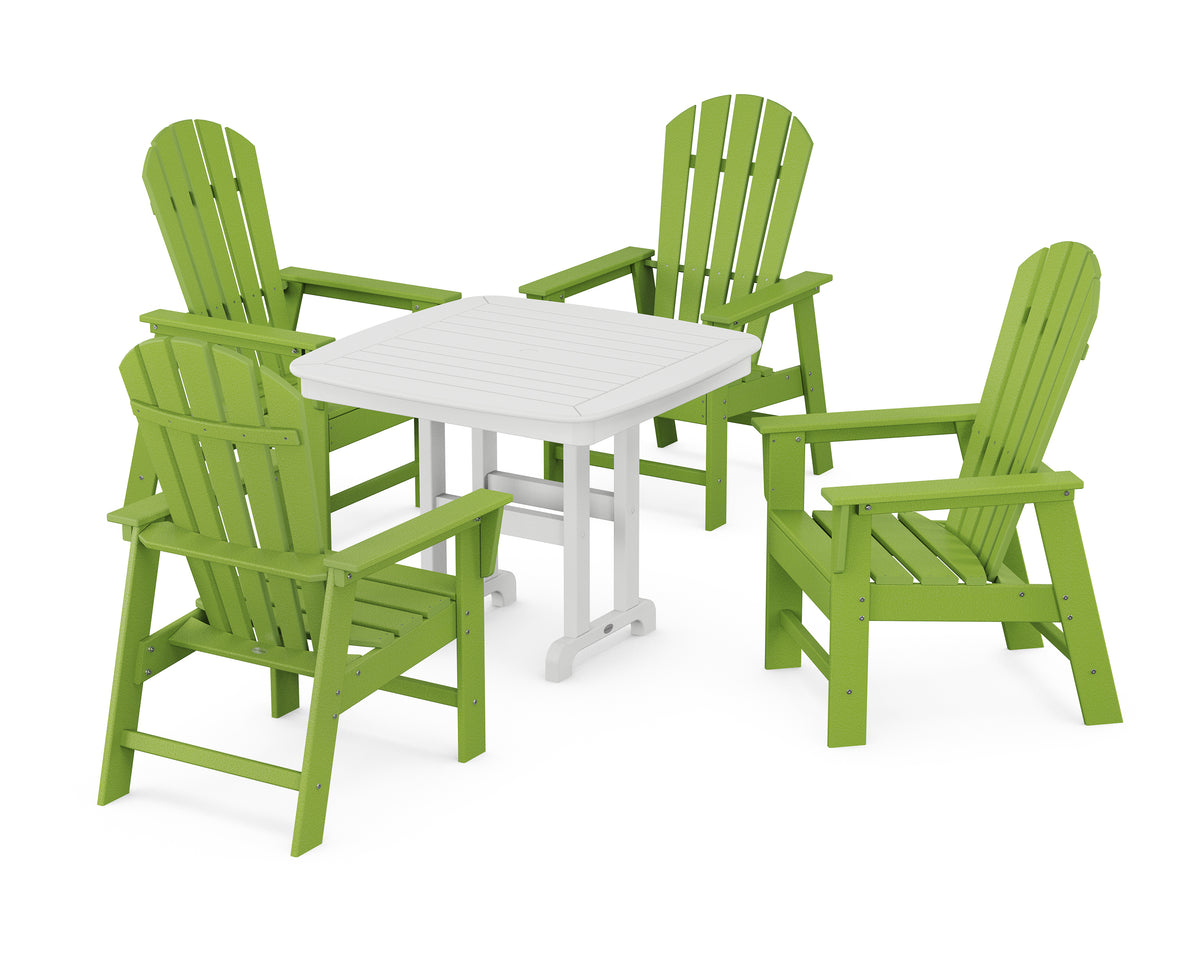 POLYWOOD South Beach 5-Piece Dining Set in Lime / White