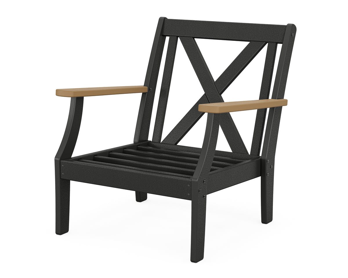 POLYWOOD Braxton Deep Seating Chair Frame in Black / Natural