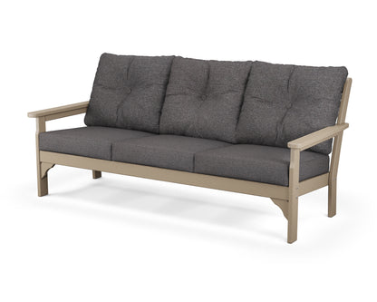 POLYWOOD Vineyard Deep Seating Sofa in Vintage Sahara / Ash Charcoal