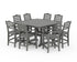 POLYWOOD Savannah 9-Piece Square Counter Set with Trestle Legs in Slate Grey