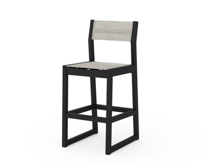 POLYWOOD EDGE Sling Bar Side Chair in Black / Birch
