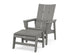 POLYWOOD Modern Grand Upright Adirondack Chair with Ottoman in Slate Grey