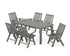 POLYWOOD Vineyard Folding Chair 7-Piece Parsons Dining Set in Slate Grey