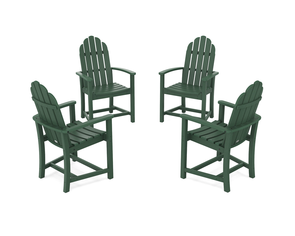 POLYWOOD Classic 4-Piece Upright Adirondack Conversation Set in Green