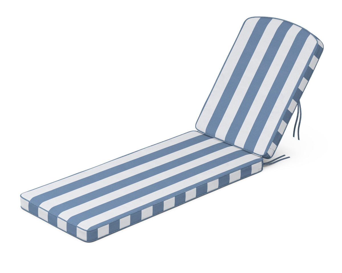 POLYWOOD Chinoiserie Chaise Cushion in Cabana Stripe Sky Blue
