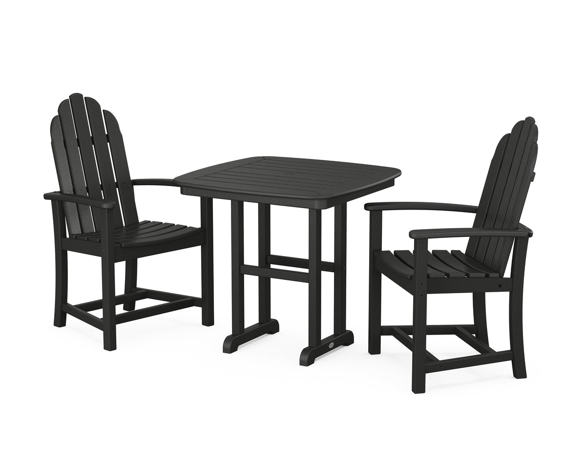 POLYWOOD Classic Adirondack 3-Piece Dining Set in Black