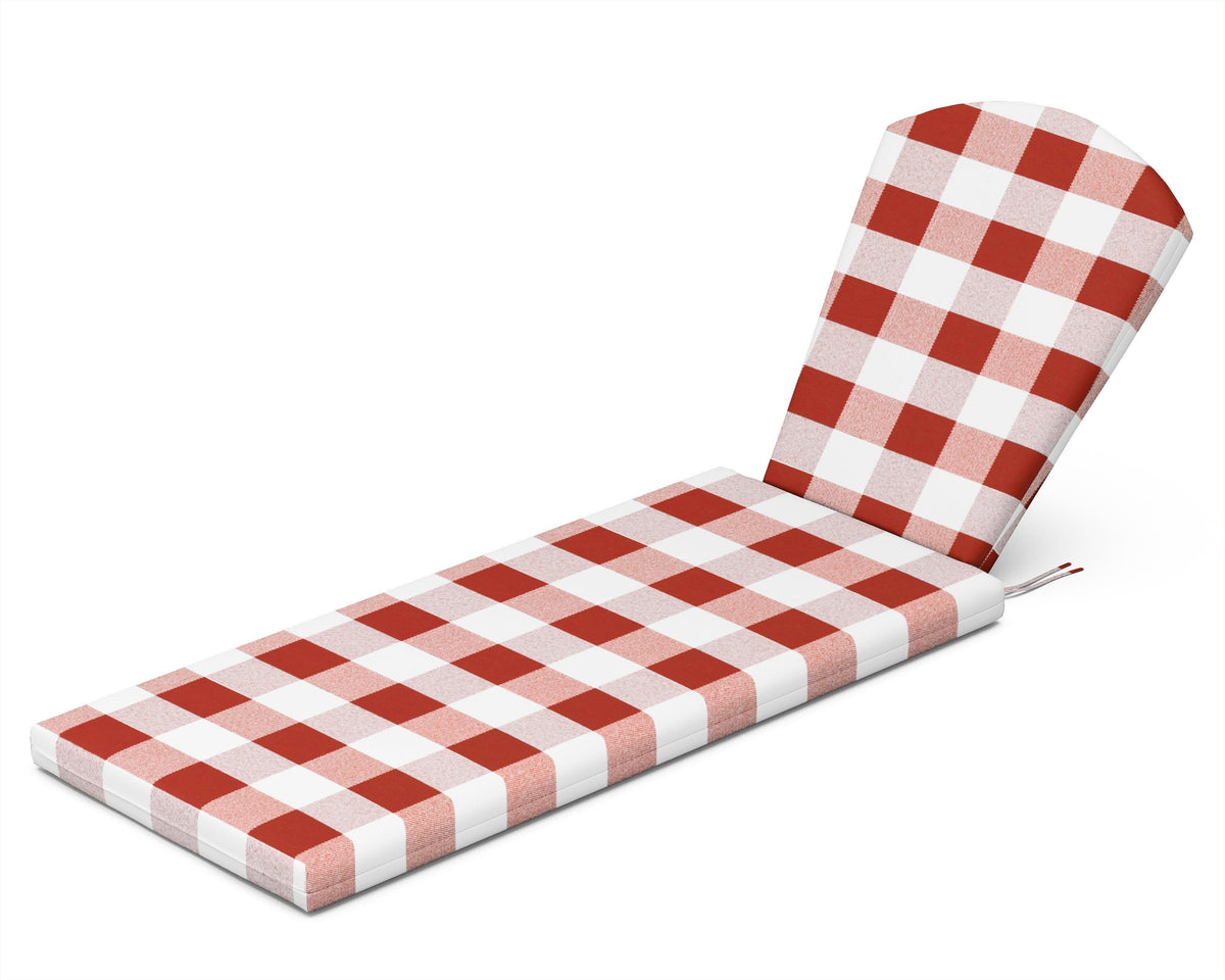 POLYWOOD Chaise Cushion in Buffalo Plaid Crimson