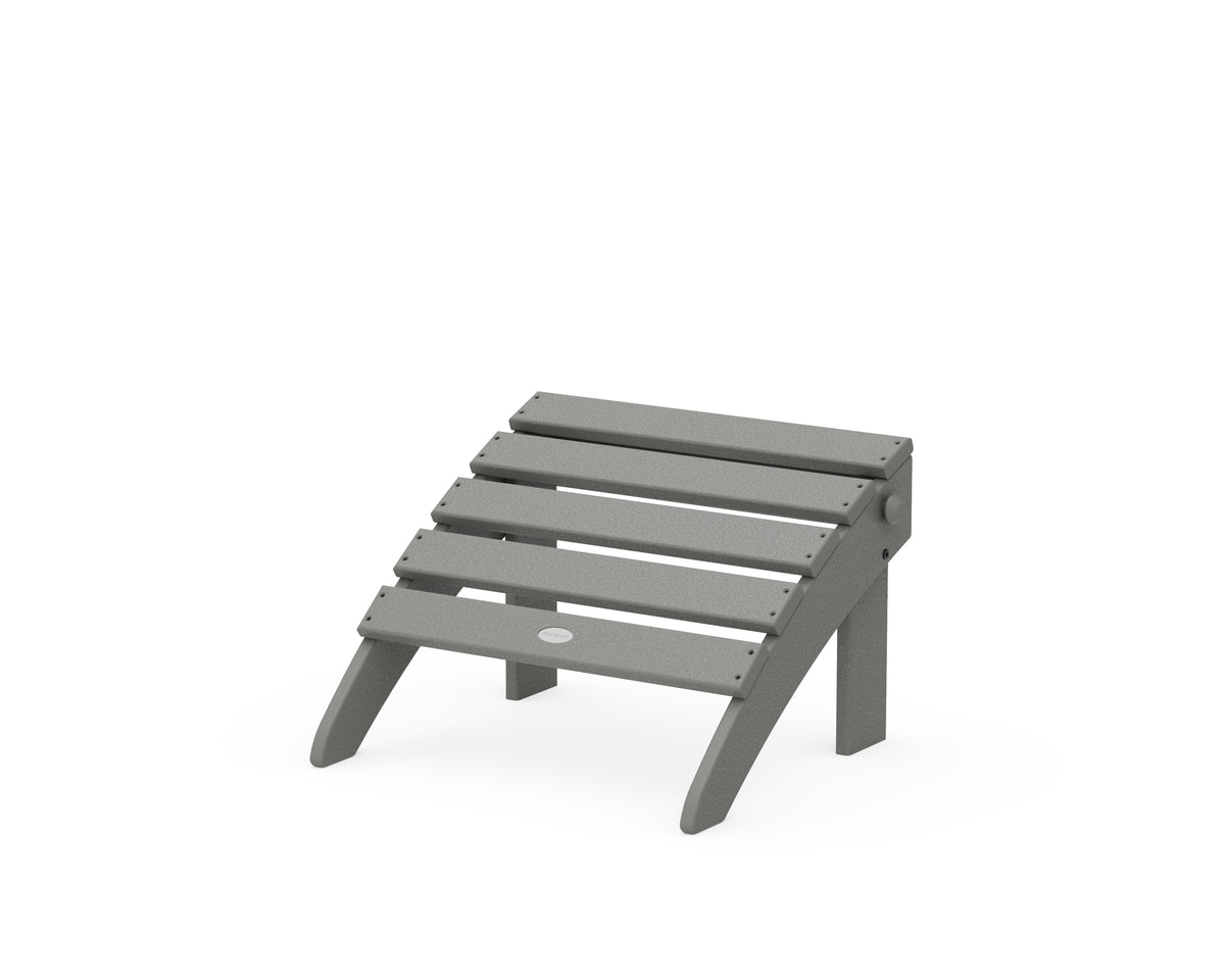 POLYWOOD Classic Adirondack Folding Ottoman in Slate Grey