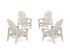 POLYWOOD 4-Piece Vineyard Grand Upright Adirondack Chair Conversation Set in Sand