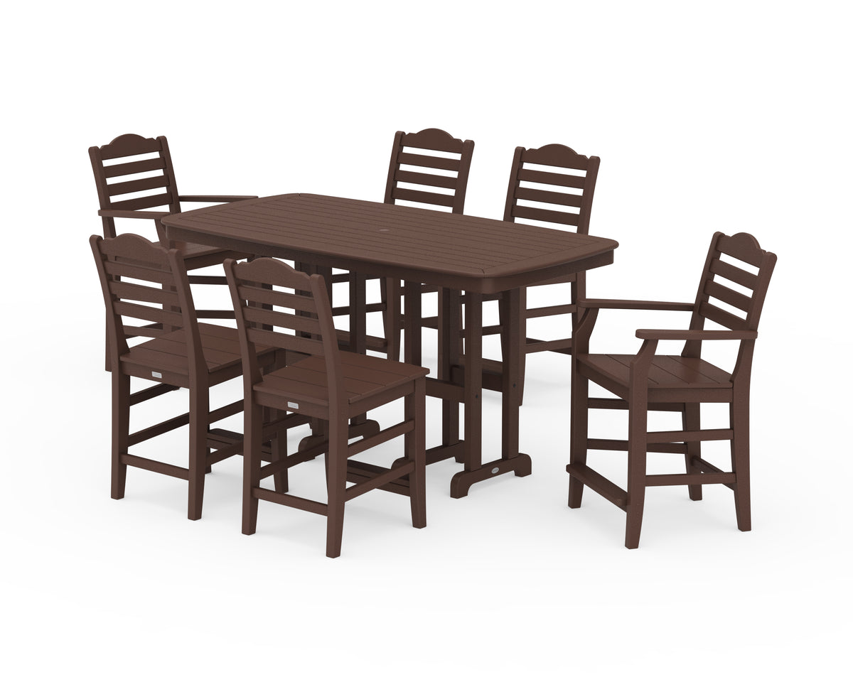 POLYWOOD Savannah 7-Piece Counter Set in Mahogany