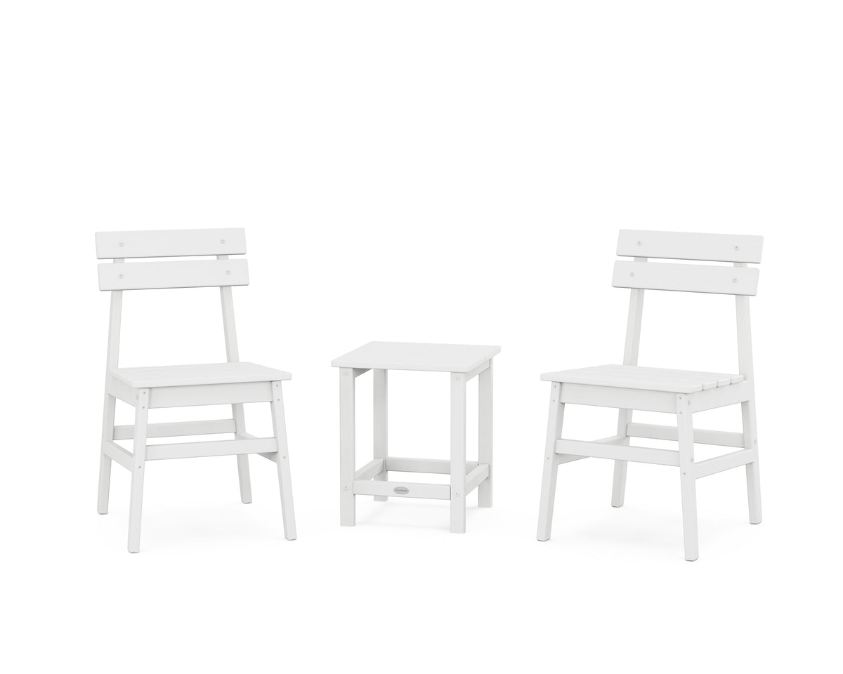 POLYWOOD Modern Studio Plaza Chair 3-Piece Seating Set in White