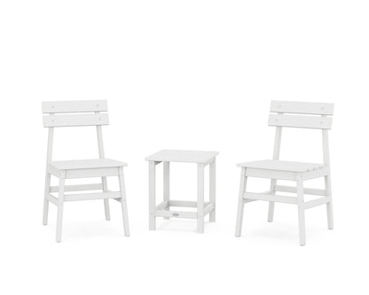 POLYWOOD Modern Studio Plaza Chair 3-Piece Seating Set in White