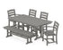 POLYWOOD La Casa Café 6-Piece Farmhouse Dining Set with Bench in Slate Grey