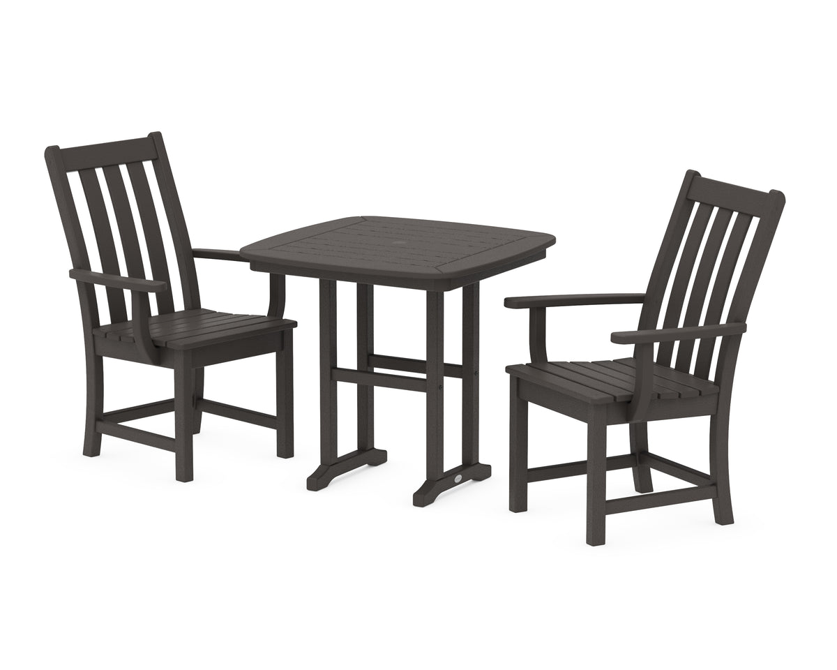 POLYWOOD Vineyard 3-Piece Dining Set in Vintage Coffee