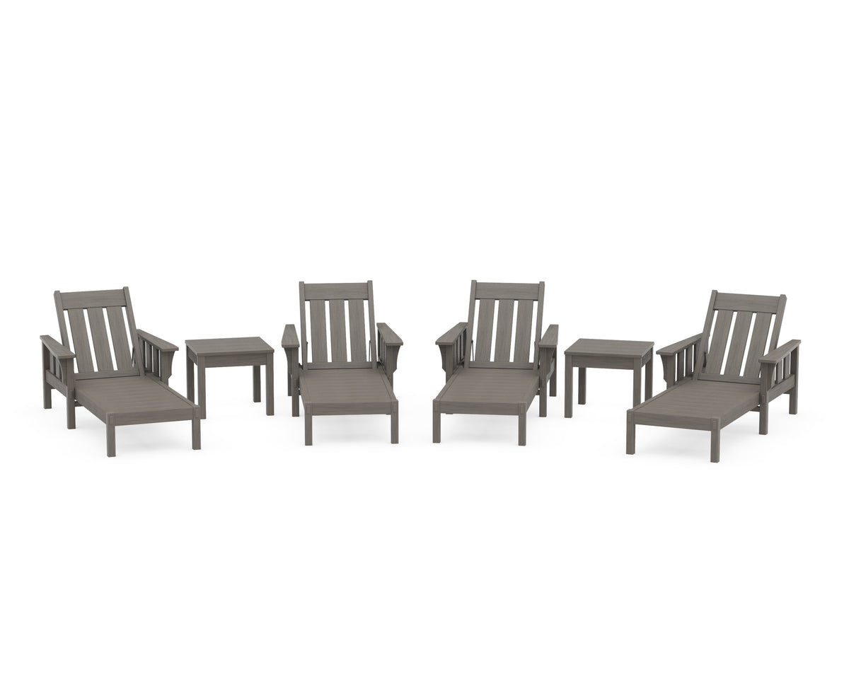 POLYWOOD Acadia 6-Piece Chaise Set in Driftwood
