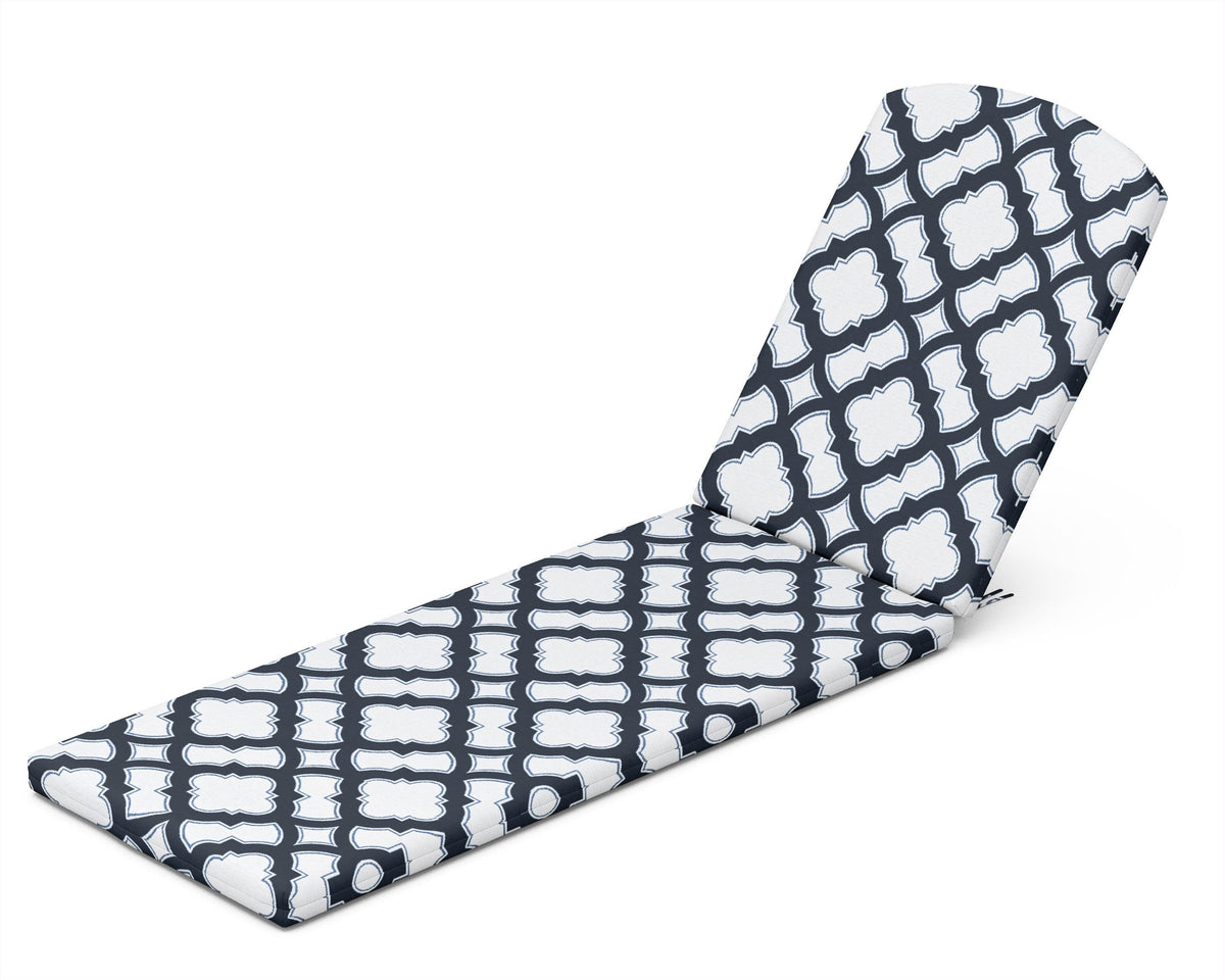 POLYWOOD Chaise Cushion in Trellis Marine Indigo