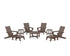 POLYWOOD Modern Studio Adirondack 9-Piece Conversation Set in Mahogany