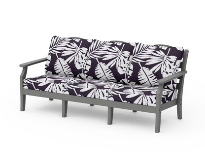 POLYWOOD Savannah Deep Seating Sofa in Slate Grey / Leaf Navy