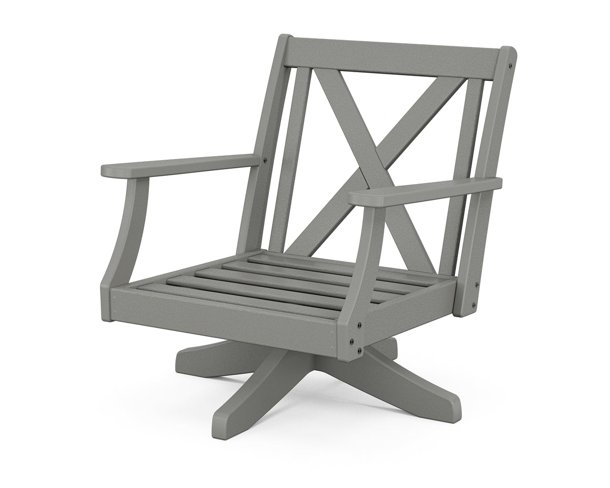 POLYWOOD Braxton Deep Seating Swivel Chair Frame in Slate Grey