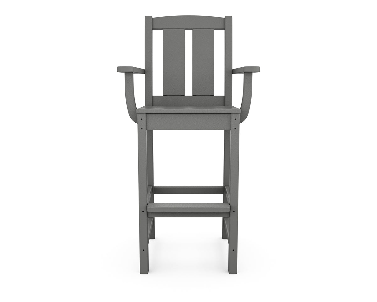 Additional angle of the POLYWOOD Mission Bar Arm Chair in Slate Grey